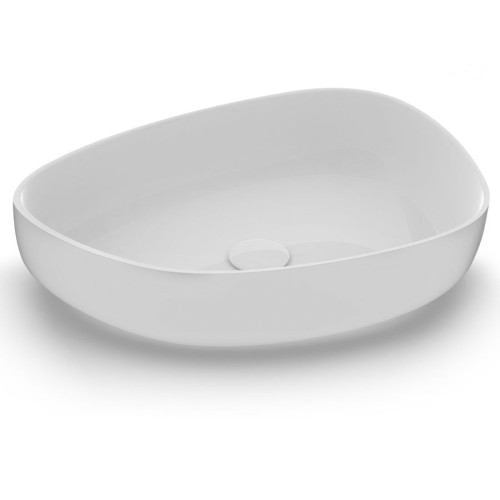 Olympia Metamorfosi, накладная раковина нестандартной формы 55x42xh14 см, с донным клапаном, цвет белый глянцевый