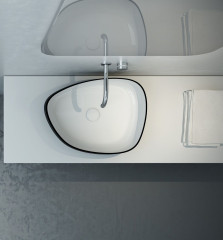 Olympia Metamorfosi, накладная раковина нестандартной формы 55x42xh14 см, с донным клапаном, цвет белый глянцевый