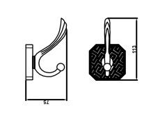 Крючок подвесной Antik Duo 081002 Br