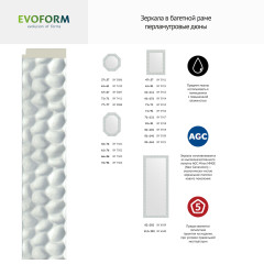 Зеркало настенное Polygon EVOFORM в багетной раме перламутровые дюны, 61х76 см, BY 7302