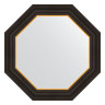 Зеркало настенное Octagon EVOFORM в багетной раме чёрное дерево с золотом, 58х58 см, BY 7402