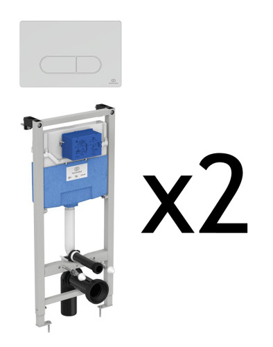 Промо-комплект: 2 Инсталляции Ideal Standard PROSYS FRAME 120 M, - 2 панели смыва (цвет хром глянцевый) в подарок (TT00007/115AA)