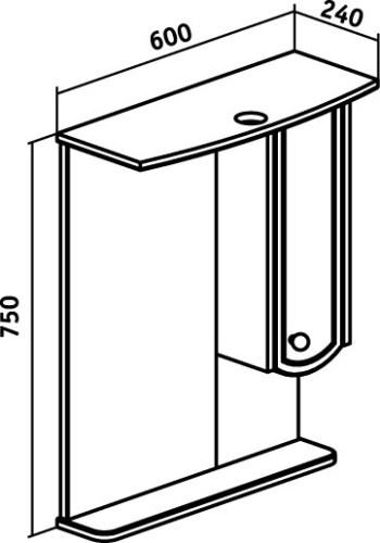 Зеркальный шкаф Runo Аликанте 60
