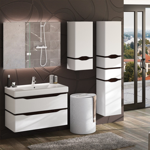 Комплект в ванную Ceruttispa тумба Сицилия 80 подвесная с умывальником "Кантэ 80"