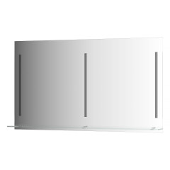Зеркало настенное c полочкой и 3-мя встроенными LED-светильниками Ledline-S EVOFORM 130x75 см, BY 2169