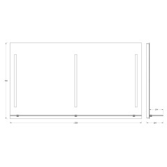 Зеркало настенное c полочкой и 3-мя встроенными LED-светильниками Ledline-S EVOFORM 130x75 см, BY 2169