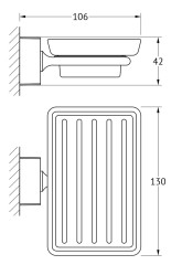 Держатель с мыльницей (матовый хрусталь; хром) (FBS) ESP 010