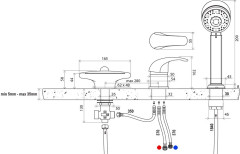Смеситель врезной каскадный для ванн RS 025.00