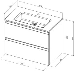 Тумба под раковину Allen Brau Eclipse 1.E1002.AM 80 anthracite matt