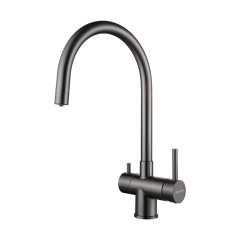 Смеситель для кухни Paulmark Heller, вороненая сталь, He213218-GM, Paulmark