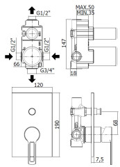 Смеситель для душа Paffoni RINGO встраиваемый, черный матовый (RIN015NO/M)
