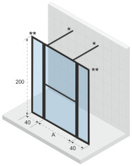 Дверь в нишу Riho SZ LUCID GD401 1000 x 2000 WHITE