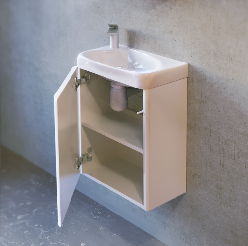 Тумба под раковину RAVAL Bionica 40 подвесная белая (Bio.01.40/P/W)