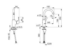 Смеситель для раковины Oras Safira Керамический картридж Хром (1007F)