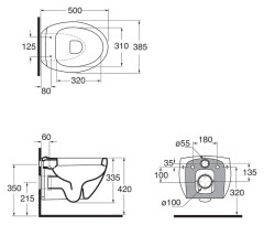 Унитаз Azzurra Clas+ Mini CLP 150/Sosk