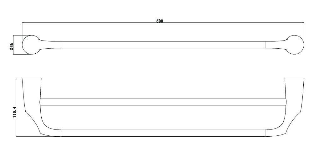 Полотенцедержатель двойной 60 см. RUSH Devon (DE75532)