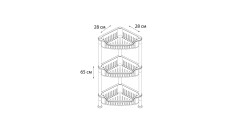 Этажерка угловая трехэтажная Grampus GR-7293