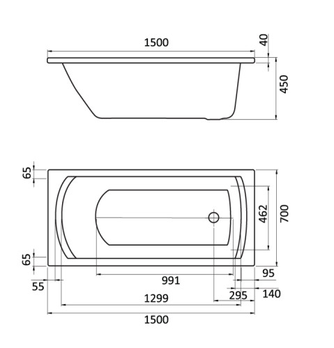 Ванна акриловая Santek Монако прямоугольная 150х70, белая