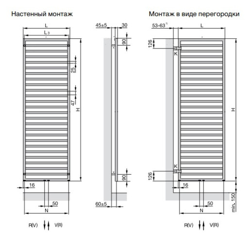 Полотенцесушитель Zehnder Quaro Inox QAMI-180-045/ID Inox