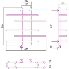 Электрический полотенцесушитель Сунержа Фурор-Ёлочка 800x900