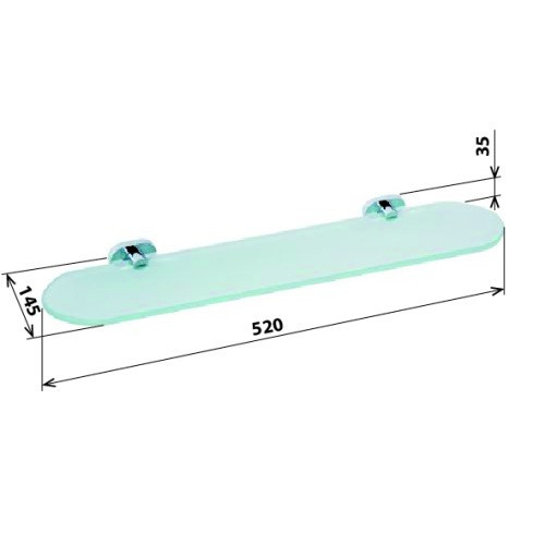 Полка стеклянная Bemeta Oval 118402031