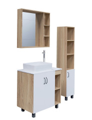 Тумба напольная Grossman ФЛАЙ-80 см дуб сонома/белая (ум.Фостер-80 Пр)