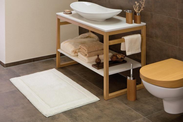 Batex Ama, односторонний квадратный коврик из 100% биохлопка, размер 55х65 см, цвет кремовый