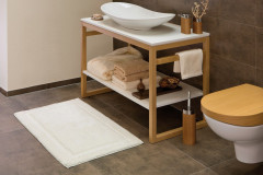 Batex Ama, односторонний квадратный коврик из 100% биохлопка, размер 55х65 см, цвет кремовый