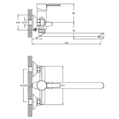Смеситель для ванны Agger Punctual A1621100