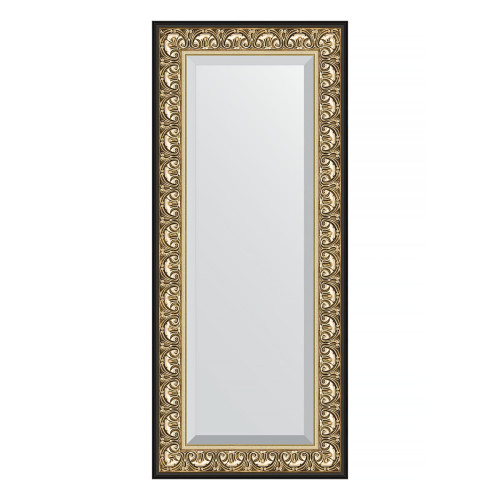 Зеркало настенное с фацетом EVOFORM в багетной раме барокко золото, 60х140 см, BY 1261