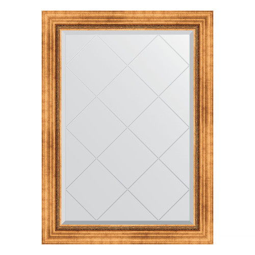 Зеркало настенное с гравировкой EVOFORM в багетной раме римское золото, 76х104 см, BY 4189