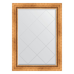Зеркало настенное с гравировкой EVOFORM в багетной раме римское золото, 76х104 см, BY 4189