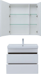 Мебель для ванной Aquanet София 80 белый глянец (2 ящика)