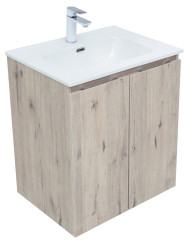 Тумба с раковиной Aquanet Алвита New 60 2 дверцы, дуб веллингтон белый
