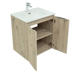 Тумба с раковиной Aquanet Алвита New 60 2 дверцы, дуб веллингтон белый