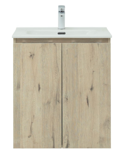 Тумба с раковиной Aquanet Алвита New 60 2 дверцы, дуб веллингтон белый