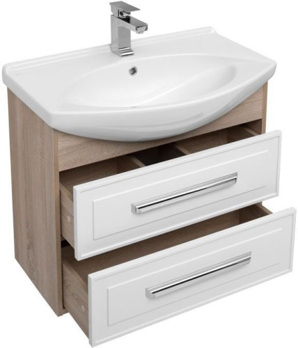 Тумба с раковиной Aquanet Остин 75 дуб сонома/белый