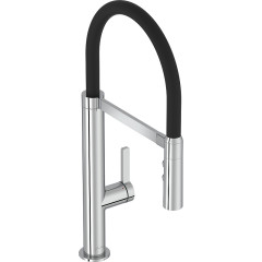 Смеситель для кухни Jacob Delafon Raphael гибкий излив, хром/черный (E23311-CP)