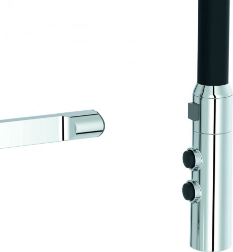 Смеситель для кухни Jacob Delafon Raphael гибкий излив, хром/черный (E23311-CP)