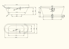 Чугунная ванна Sharking SW-1002A 170x68