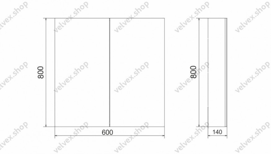 Зеркальный шкаф Velvex Klaufs 80