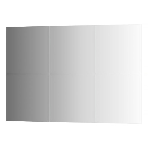 Зеркальная плитка с фацетом 15 мм - комплект 6 шт квадрат 30х30 см; серебро Refractive EVOFORM BY 1531