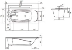 Ванна пристенная Loranto Арктика 1600х700, ABS пластик, белая (CS00031199)