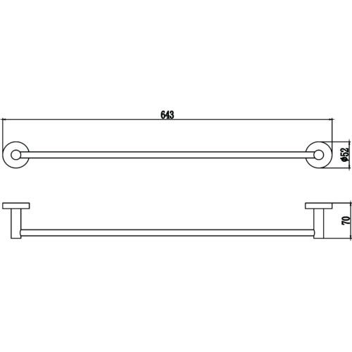 Держатель для полотенец прямой 60 см Savol S-608724 хром