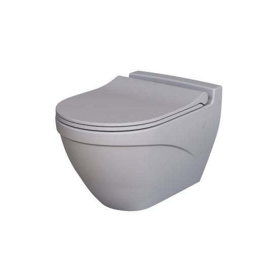 Унитаз Nord 133T20301 (535*385*360) СЕРЫЙ  МАТОВЫЙ подвесной с тонкой крышкой