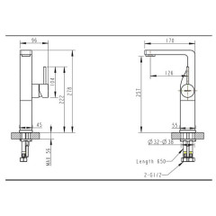 Смеситель для умывальника Bravat ARС, высокий, черный (F16061K-A2-ENG)