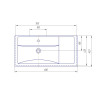 Раковина ФОСТЕР 80 см крыло справа