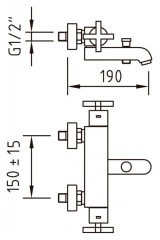Смеситель для ванны Clever With2 Morea 98158