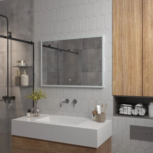 Зеркало Континент Frame white standart 1000x700