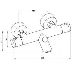 Смеситель для ванны с душем KAISER Thermo (18355)